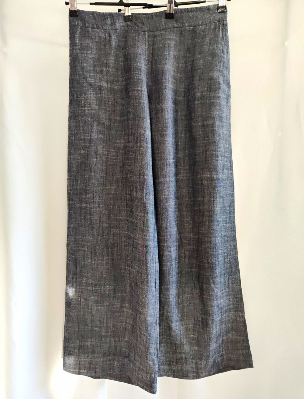 GARNISH PDX Gray Linen Look Wide Leg Pants Size M Made in Portland Cotton Boho